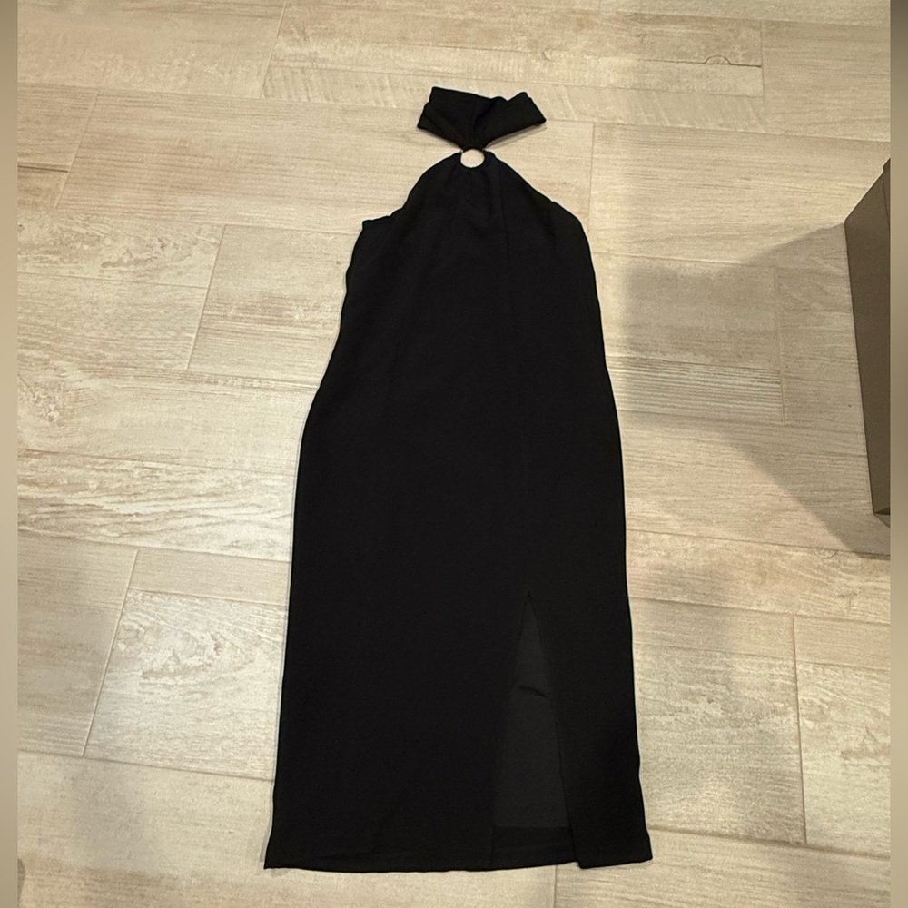 Elegant Black Halter Dress